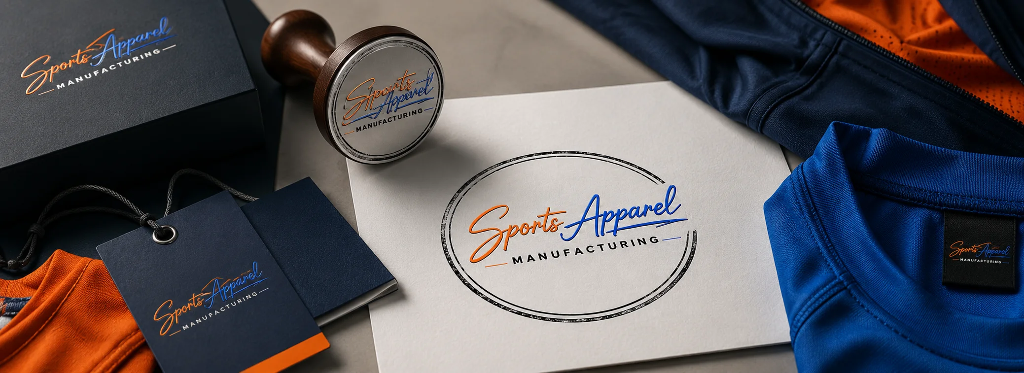 Fitness apparel trademark branding and label design.